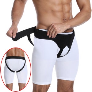 Hernia Support Belt for Men – Adjustable Curved Inguinal Groin Truss Brace Neoprene Abdominal Relief Strap