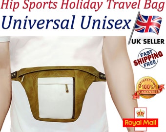 Unisex Leather Bum Bag Waist Pack, Crossbody Fanny Pack Hip Bag for Travel, Sports, Holiday, Adjustable Belt Bag for Men & Women