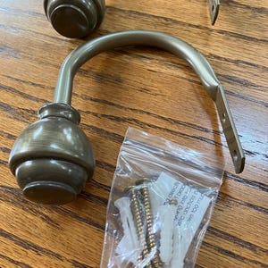 Drapery Curtain Holder Tie Back Hook 2 pcs & Hardware Gold/Brass Knob  New