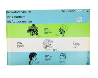 Karikaturenalbum Sportlern Autogrammen Julius Buchwald 1972 Munich Olympics
