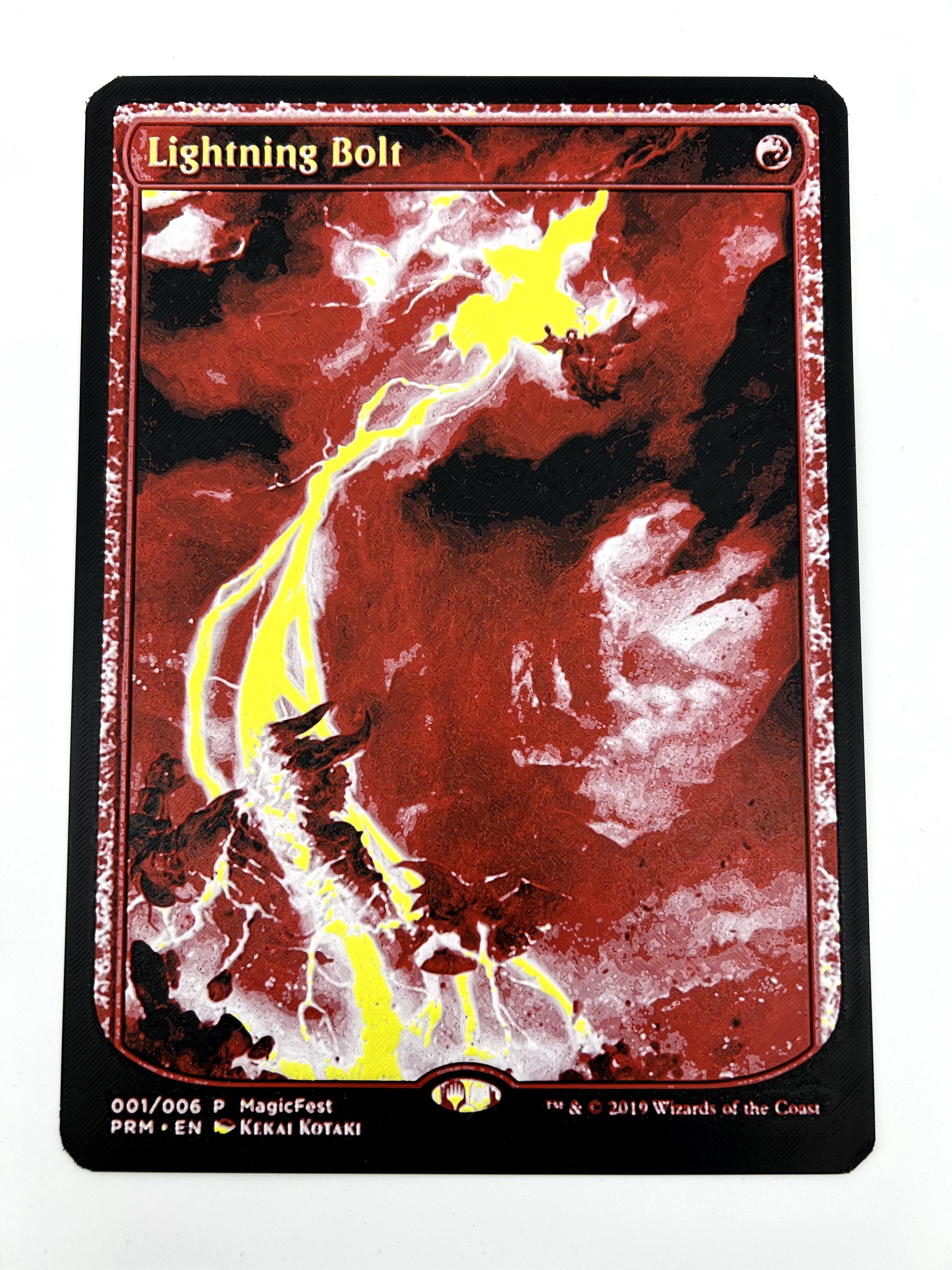 MTG Lightning Bolt Textured Wall Art | 3D Printed | Magic: the