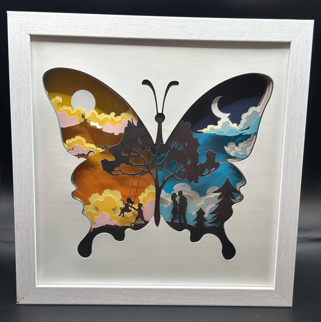 Dana Manly Art Bright Butterfly in Shadowbox 6x6