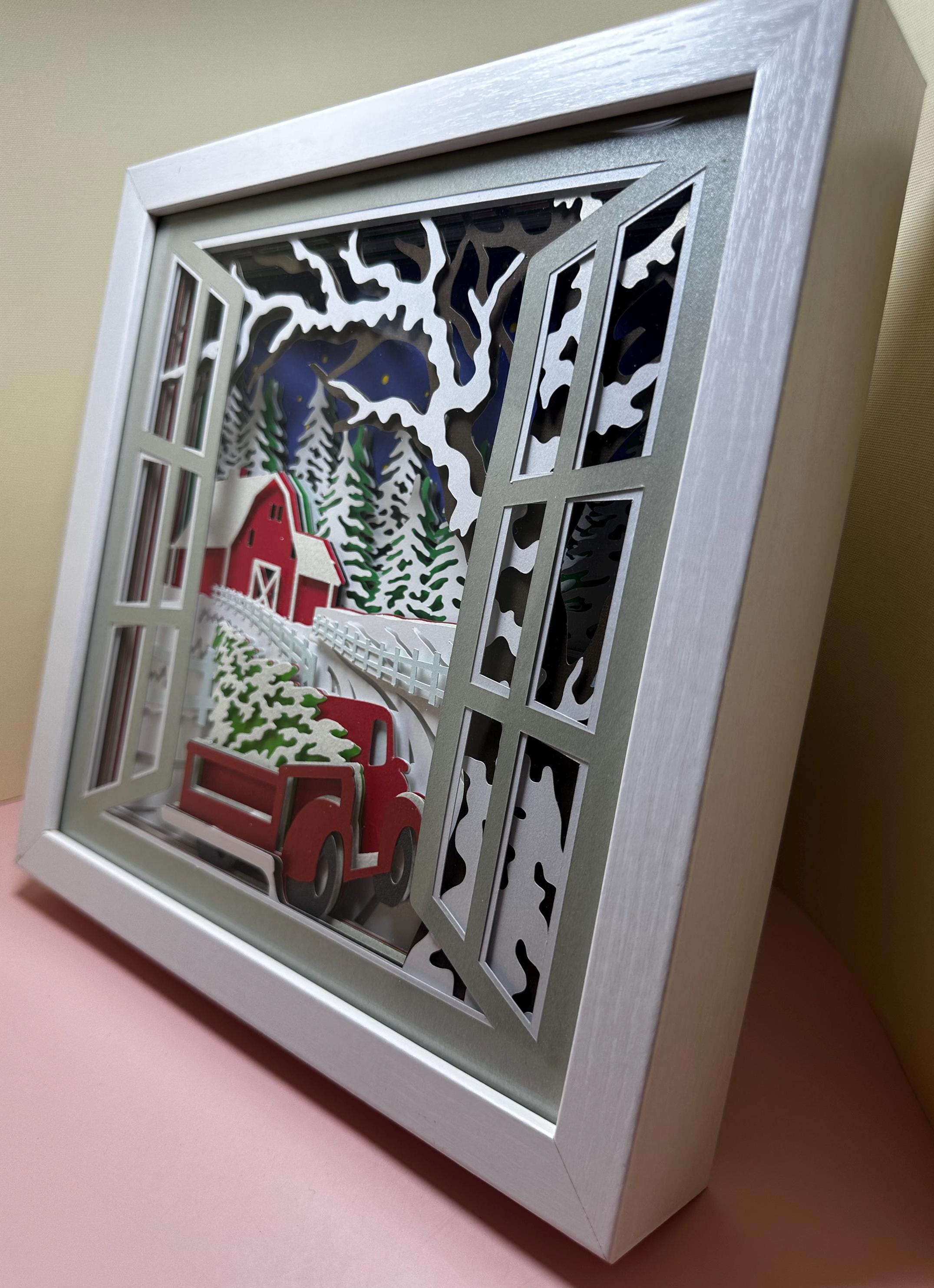 Wintery Barn Shadow Box - Etsy