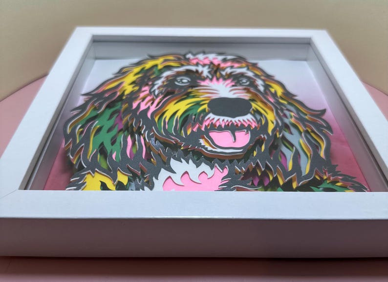 Cockapoo Shadowbox, Layered Art, Cockapoo, Framed Art, 3D Layered ...