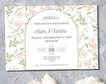 Katb Kitab Invitation Template, Customizable Invitation, Nikah Invitation, Henna Invitation, Islamic Wedding, Muslim Wedding Card, Nikah