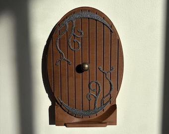 Hobbit-Style Fairy Door Light Switch Cover – Rustic Circular Door Design, Handmade Cottage Decor