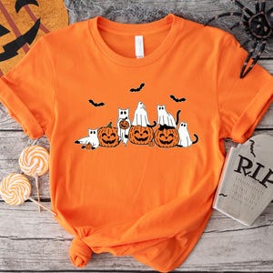 Halloween Black Cat Shirt, Ghost Shirt for Halloween, Cat Mom Shirt, Cute Halloween Cat Shirt, Halloween Shirt, Funny Halloween Shirt