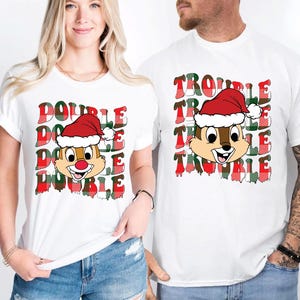 Chip n Dale Double Trouble Christmas Shirt, Disney Couples  Shirt, Chip N Dale Christmas T-Shirt, Chip and Dale Sweatshirt, Disney Shirt