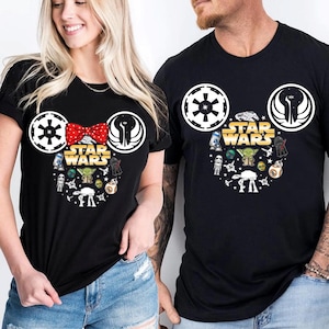 スター・ウォーズ カップルシャツ：ミッキーとミニーのお揃いバケーションTシャツ