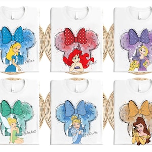 Retro Disney Princess Shirt, Watercolor Princess Shirt, Disney Trip T-Shirt, Disney Princess, Disneyworld Princess Gift, Womens Shirt
