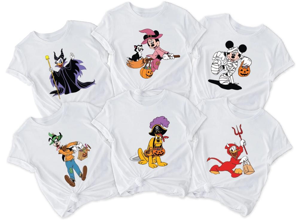 Disney All Characters Halloween Shirt, Disney Halloween, Mickey Halloween, Minnie Halloween, Halloween Family Shirt, Family Custom Halloween Teesummer