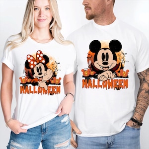 Custom Mickey Minnie Halloween Shirt, Disneyland Halloween Shirt, Spooky Season Tee, Trick Or Treat Shirt, Halloween Gift For Shirt