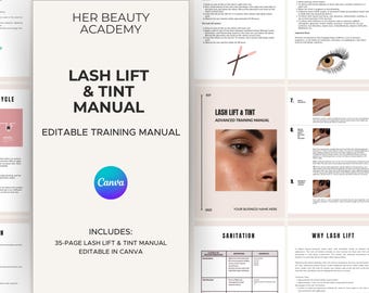 Lash Lift and Tint Training Manual Editable Canva | Lash Technician ...
