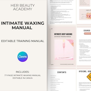 Intimate Waxing Training Manual: Editable Canva PDF, VTCT-Aligned Esthetician Course