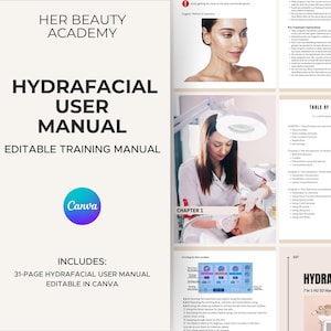 Editable Hydradermabrasion Facial Manual | HydraFacial Course Guide | Beauty Trainer Manual | Spa Facial Training | Digital Download