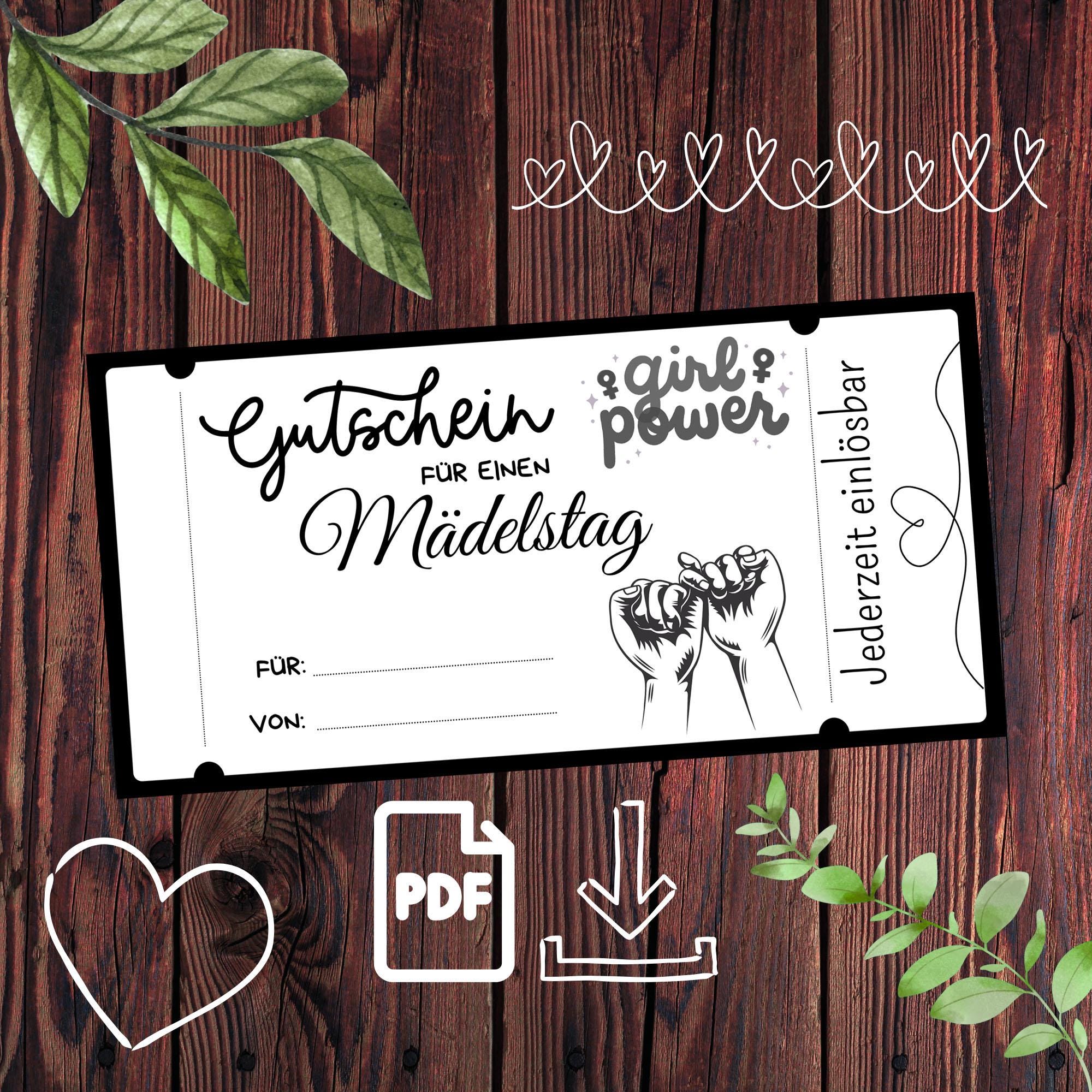 Gift Certificate for a Girls' Day Out, Shopping Voucher, Girls' Night ...