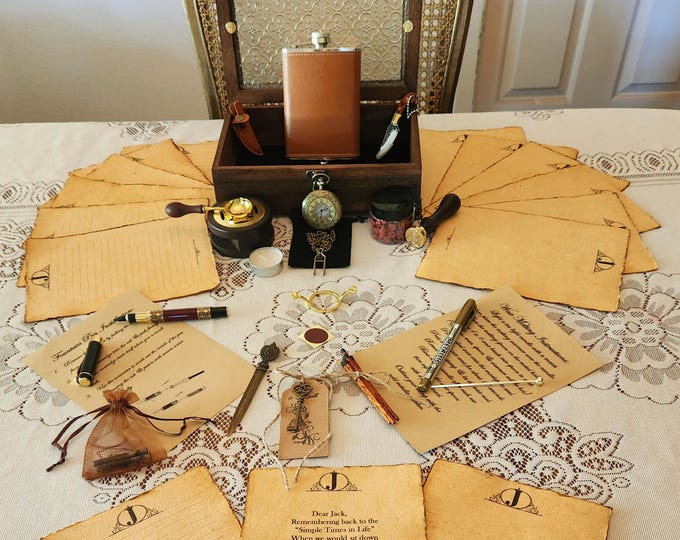 Gentlemen's Vintage Monogram Deluxe Stationary Gift Box~