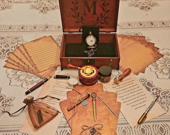 Gentlemens Vintage Monogram Stationary gift box~