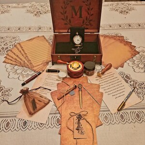 Gentlemens Vintage Monogram Stationary gift box~