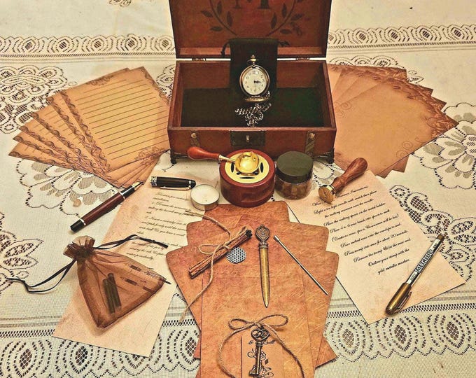 Gentlemens Vintage Monogram Stationery gift box~