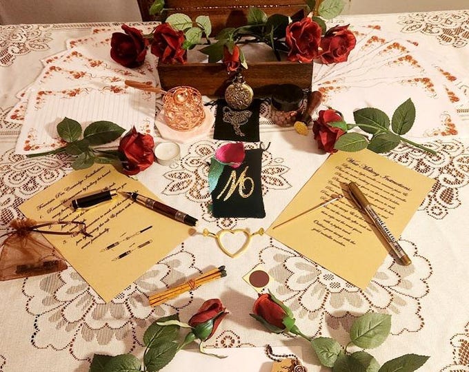 Vintage Red Rose Stationery Gift Box~