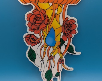 Adesivo medusa floreale