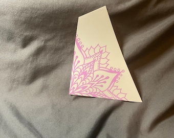 Adesivo per auto mandala floreale a quarti