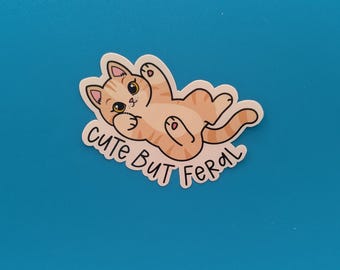 Cute But Feral cat sticker