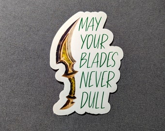 Adesivo World of Warcraft "Che le tue lame non si smussino mai"