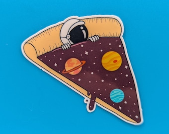 Adesivo per pizza astronauta; spazio; pianeti