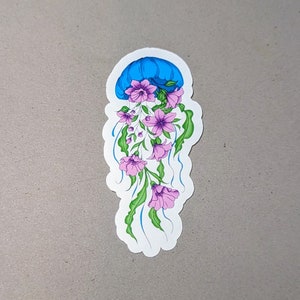Floral jellyfish sticker