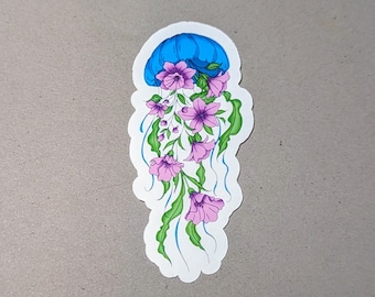 Pegatina de medusa floral