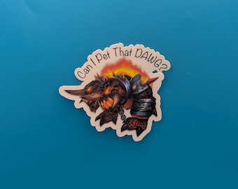 Pegatina de perro de World of Warcraft: ¿Puedo acariciar a ese perro?
