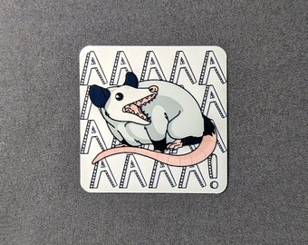 Possum screaming sticker
