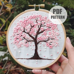 Spring Tree Hand Embroidery Pattern, Tree Embroidery, Forest, Garden Embroidery Pattern, Summer Pattern, Hand Embroidery, DIY Embroidery