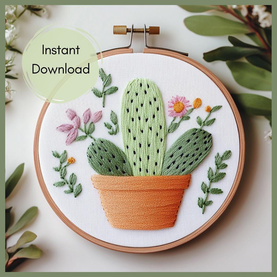 【GRAVER】Drawing Cactus Embroidery Round Knit il_fullxfull.6633385515_ogsl.jpg