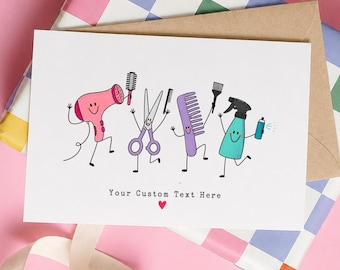 Personalized Birthday Card for Hairdresser, Hair Stylist, Barber, Beautician, from Client, Greeting Card Hair Dresser Or Stylist
