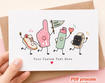 Digital Fitness Card Runner Motivation, Message Encouragement, Greeting Workout Achievement Celebration, Gym Success Athlete Congratulations