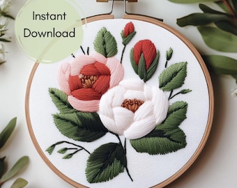 真っ赤なチョゴリ 薔薇の刺繍とスパンコール柄 チュールコード刺繍モチーフ 1対 花 赤色 (MFLC42RDEJJL) レース