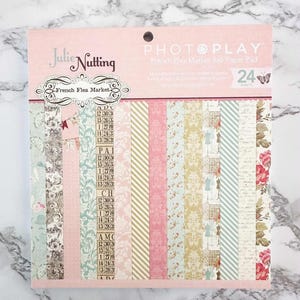 Photoplay FRENCH FLEA MARKET femenine vintage designs cadstock 6x6 paper pad