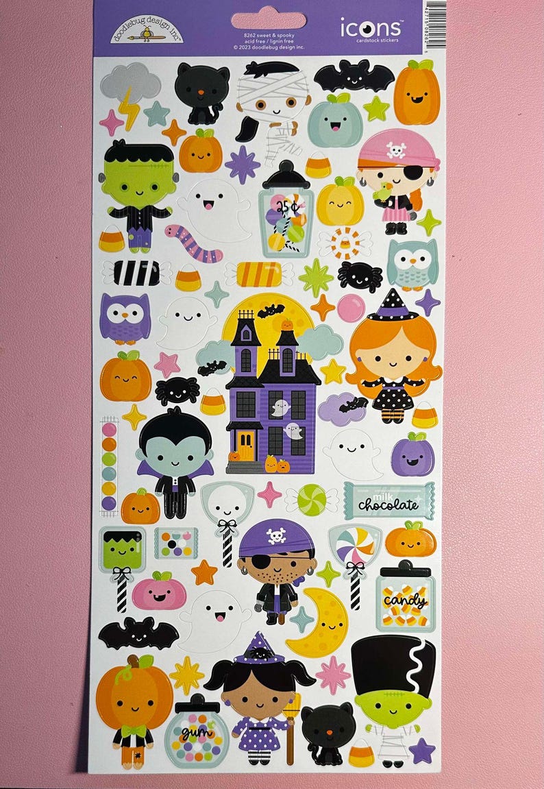 Sweet And Spooky Icon Stickers Acid Free Lignin Free doodlebug Etsy Sweet And Spooky Icon Stickers Acid Free Lignin Free doodlebug Etsy