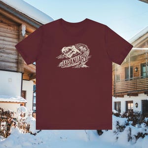 Japanuary Powder Day Shirt - Hokkaido Snowboard Unisex Tee - Amazing Gift For Snowboarders