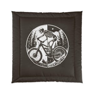 Mountain Biking Skeleton Comforter - Perfect Gift for Mountain Bikers - Unique Nature Themed Design