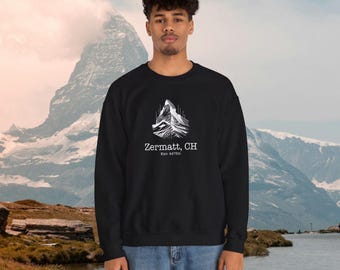 Zermatt Matterhorn Crewneck - Swiss Alps Ski Gift for Skiers and Snowboarders - Mountain Inspired Design