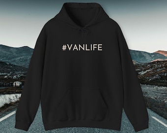 Vanlife Unisex Heavy Blend Hooded Sweatshirt, Cozy Travel Sweater, Road Trip Hoodie, Adventure Apparel, Gift for Wanderers