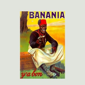 metal plaque pub advertising old banania, wall decoration 20x30 cm