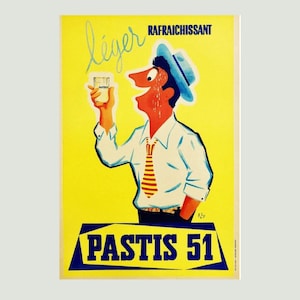 vintage metal plaque advertising Pastis, wall decoration 20x30 cm