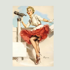 vintage pin up metal plate, wall decoration 20x30 cm