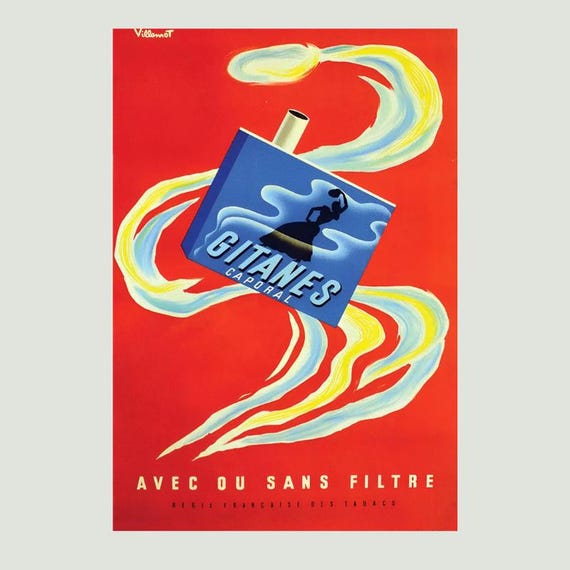 gitanes tobacco Gitanes Tobacco Metal Sign, Wall Decoration 20x30 Cm
