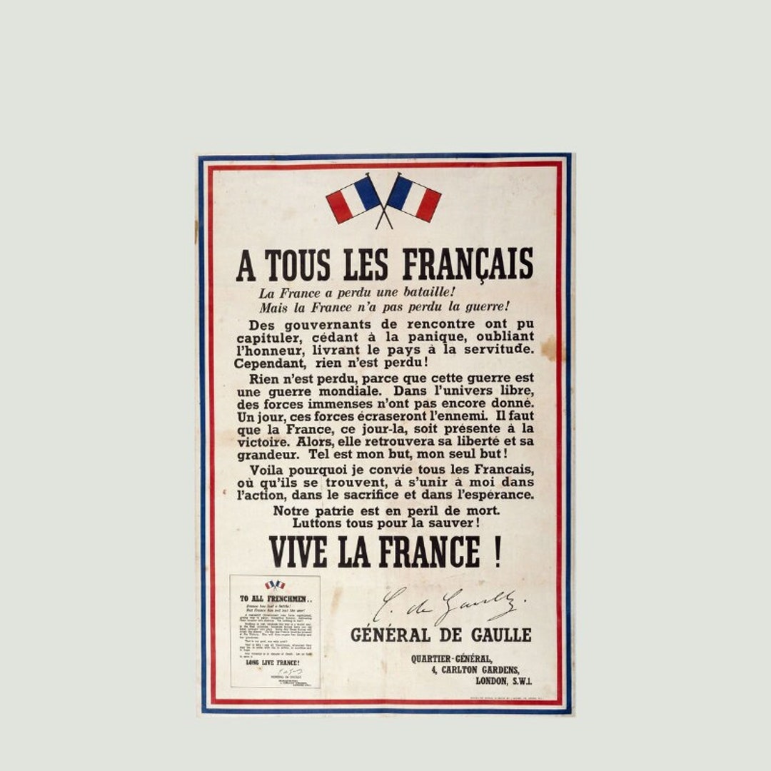 Plaque Métal Décorative Général De Gaulle – Libération 30x20 Cm, WWII
